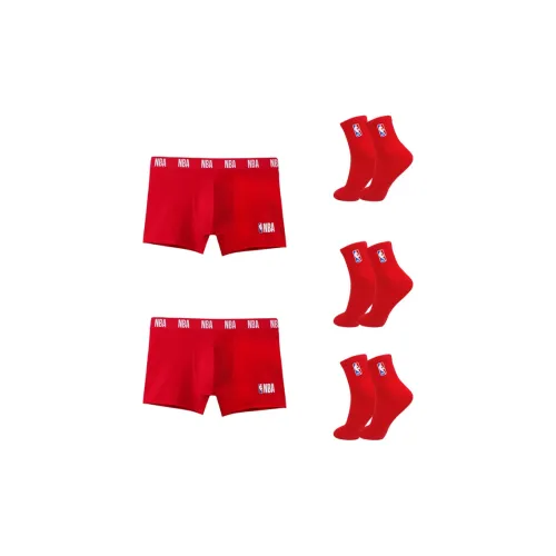 NBA Red Boxers *2 + Red Socks *3 Мужские комплекты нижнего белья