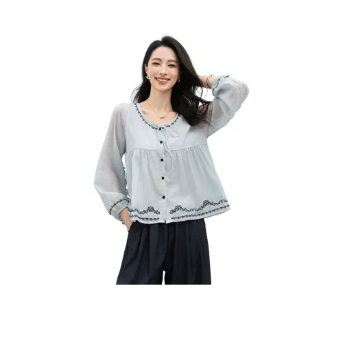 XIAFANNI Blue Women's Shirts XIAFANNI Синий Женские Рубашки