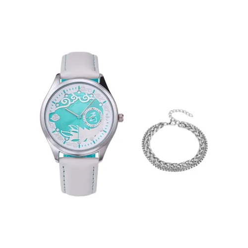 Ingyunshi 'BATTLE Through The Heavens' Коллаборация Кварцевый механизм Естественная кожа Ремешок Часы Унисекс Белый циферблат