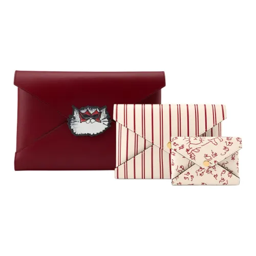 LOUIS VUITTON Grace Coddington Коллаборация Catogram Kitten Логотип Combo Set Женские Розово-красный Бежевый