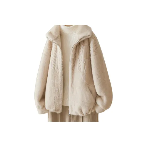 IHIMI Бежевый Женские Бархатные Куртки