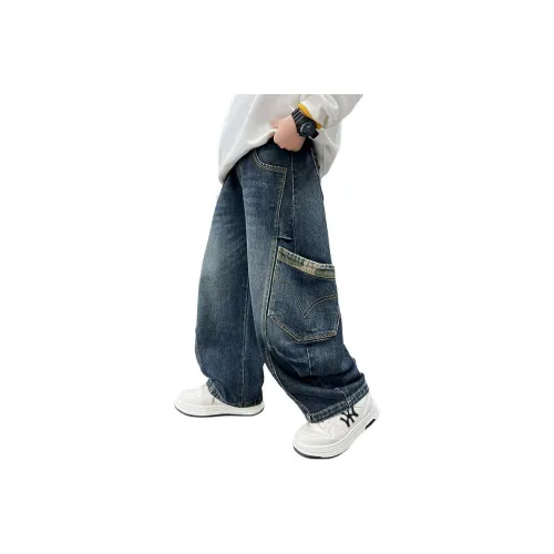 ЮЙЧЖАОЛИНЬ Синий Серый MF8382 Школьный возраст Джинсы