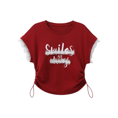 Another alley Бордовый Женские T-рубашки