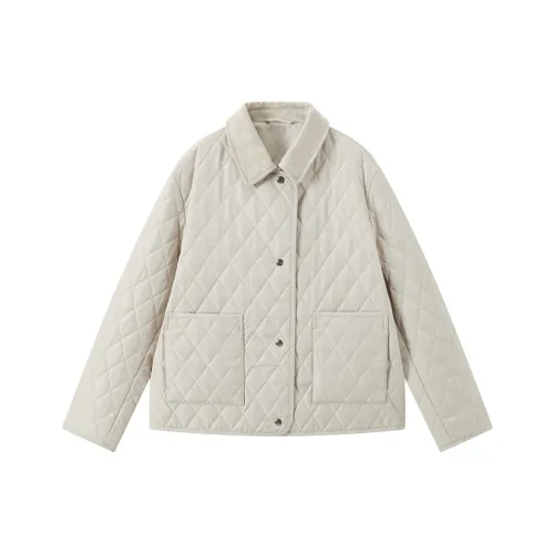 GJ HJ Кремовый Белый Женские Пуховики