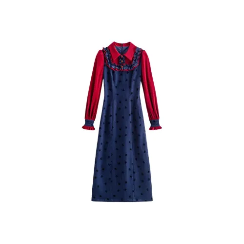 CHARM GLOW Длинное платье с длинными рукавами женское