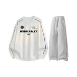 Белый топ + бело-серые штаны Фотиния