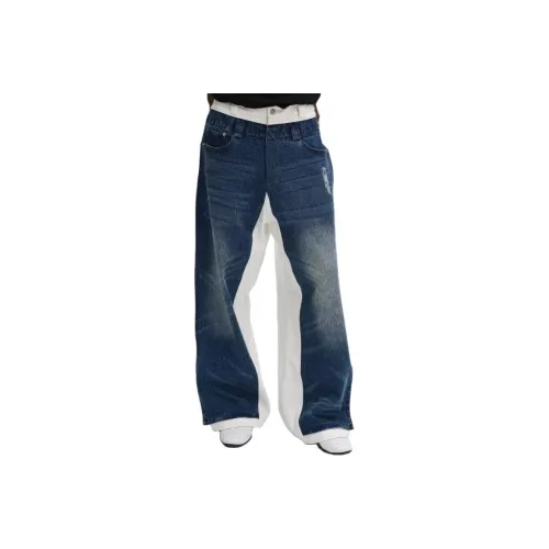 KAIZZGAO Синий Белый Многоцветный Мужские Джинсы