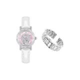 3A331 Морозно-розовый Be-Ледяной Прозрачный Белый Кожа Полоска (Включает Оригинальный Стальной Браслет + Зеленая Большая Коробка BV)