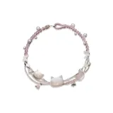 Розовый браслет с подвеской в виде котенка