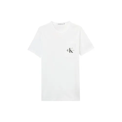 CALVIN KLEIN T-Shirt Европейская версия Мужской Bright White