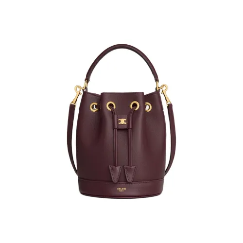 CELINE Teen Clara Телячья кожа Сумка на одно плечо Женская Темно-бордовый