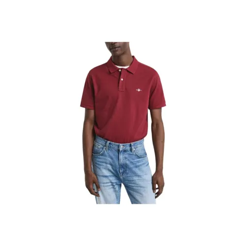 GANT Red Men's Polo Shirt GANT Красный Мужская Поло Рубашка