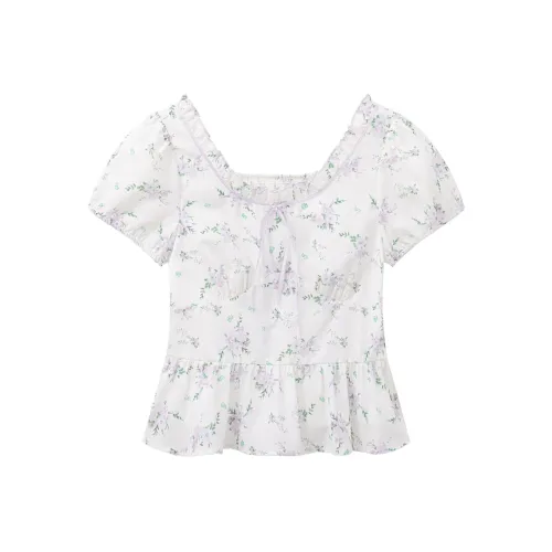 YOUXIANG Фиолетовый Цветочный Женские Рубашки