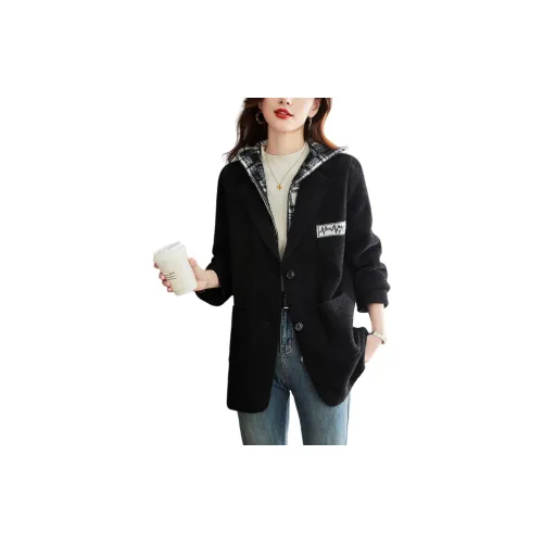 YPUT Черное Женское Короткое Пальто