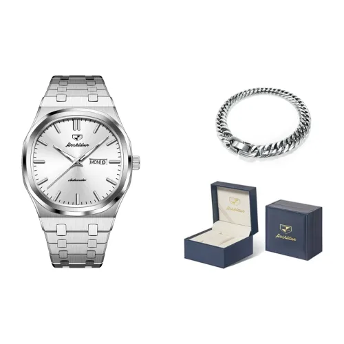 Jin Shi Dun Artisan Collection Механический механизм ремешок из нержавеющей стали мужские часы белый циферблат