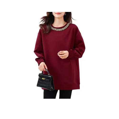 LADYXIEXIE Женские Свитшоты Бордового Цвета