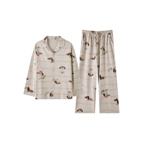 DAMOS·LOVE Весенний Осенний Длинный рукав Комплект пижам Мужской