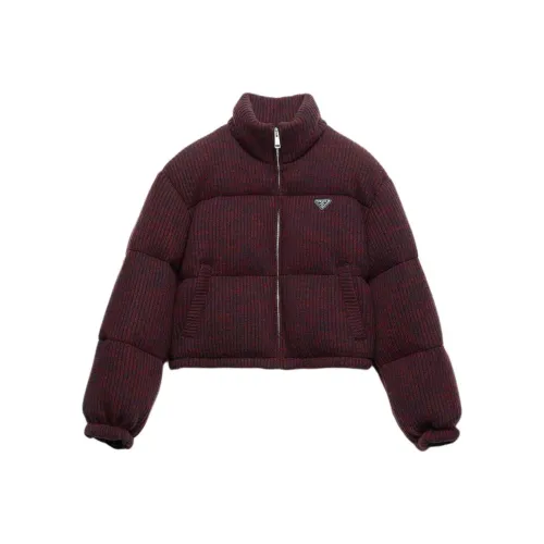 PRADA Темно-красный Женский Пуховик
