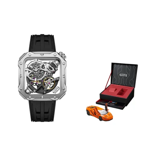 BONEST GATTI Phantom Series Автоматический Механический Механизм Резиновый Ремешок Часы Мужские Часы Черепный Циферблат