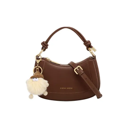 CinvaiKrose Сумка через плечо из коровьей кожи с синтетической кожей маленькая женская черная кофейная экрю