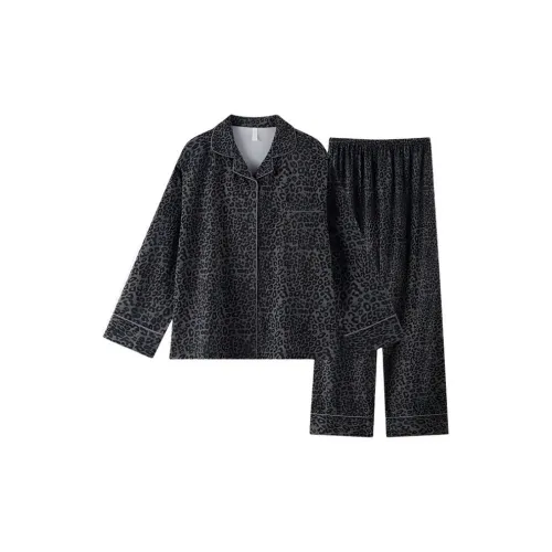 MEIJIAO Темно-серый леопардовый принт [Комплекты одежды] Женские пижамные комплекты