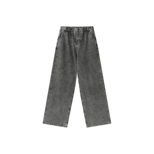 UIIJII Темно-серый Женские Повседневные Брюки