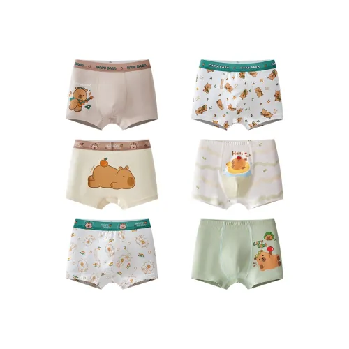 MIANZHI 6 пачек [Зеленый + Экрю + Хаки + Полосы + Абрикос + Коричневый] Детское нижнее белье