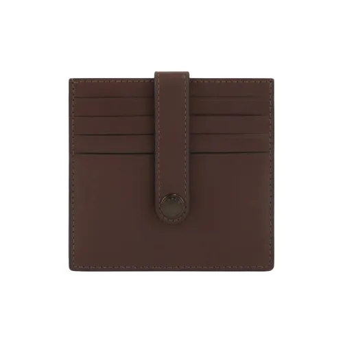 COACH Коровья кожа Держатель для карт Унисекс Темный цвет Тик Кофе