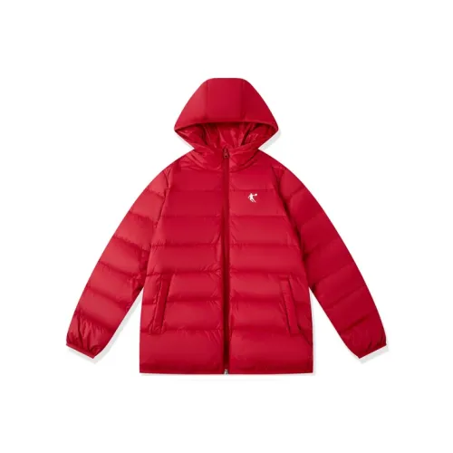 QIAODAN Boys And Girls Down Jacket Winter Glaze Base Red Baby