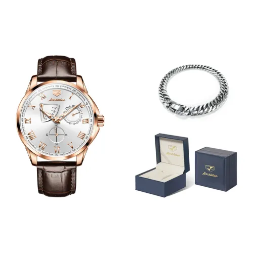 Jin Shi Dun Автоматический Механический Механизм Часы Мужские Белый Циферблат