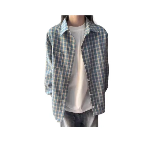 CARE NOTE Синяя клетка Унисекс Рубашки