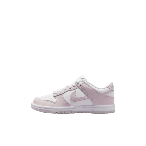 nike Dunk Low Топ Детские Скейтбординги Белый Светло-фиолетовый Подростки