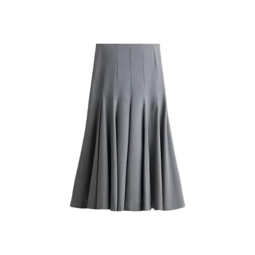 H M Серый Женские Повседневные Длинные Юбки
