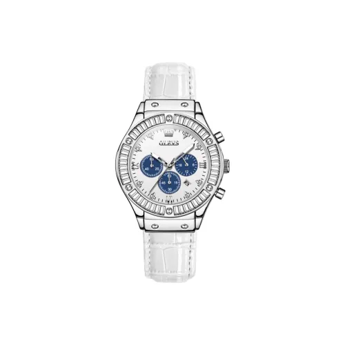 OLEVS Кварцевый механизм Часы Женские Белый циферблат