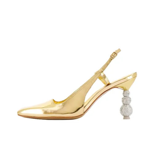 SOPHIA WEBSTER Natalia Кристалл Нестандартный каблук Высокие каблуки 8,5 см Женские Золотой