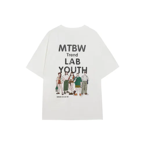 Metersbonwe Круглый вырез Свободный крой Короткий рукав Т-рубашка Унисекс