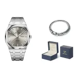 Стальной браслет, настоящий, серый.