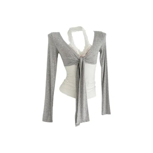 KYKW Серый Белый Женские T-рубашки