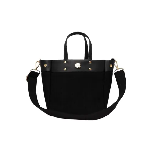 Fibreno Ткань Синтетическая кожа Сумка-тоут Средний размер Женская Черная