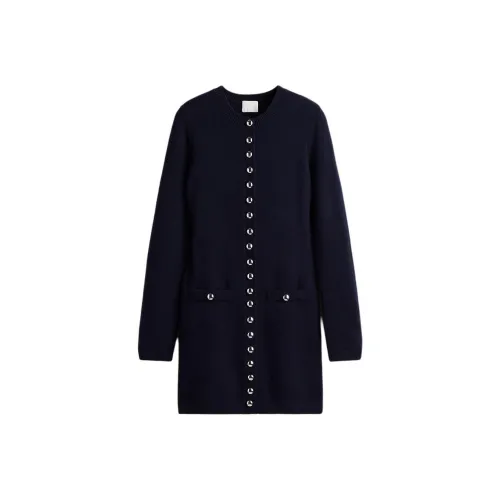 H M Морской синий Женские Длинные Платья с Длинными Рукавами