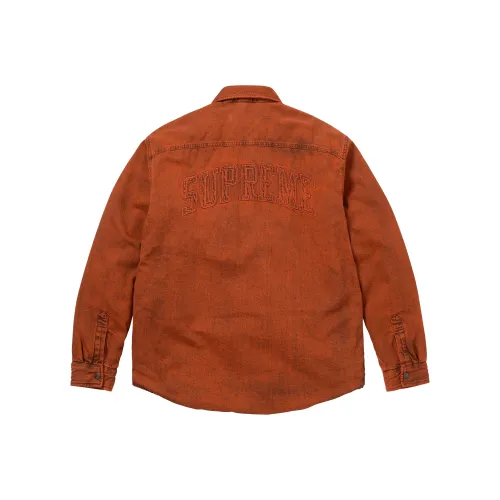 Supreme FW25 WEEK3 Овчина Линейка Деним Work Рубашка Унисекс