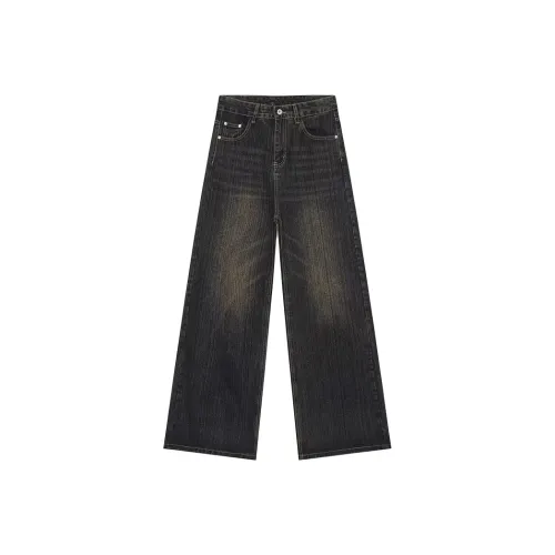 YIWANSHIDUO Blue Unisex Jeans YIWANSHIDUO Синий Унисекс Джинсы