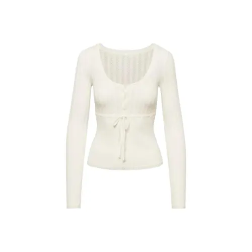 Wang Leshi Экрю Женская Трикотажная