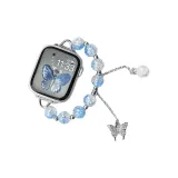 Эластичный шнур, кракелюр, бусина, синяя бабочка