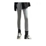 Светло-серые носки с рисунком в виде вертикальных полос, хлопок, с рисунком "ножки"