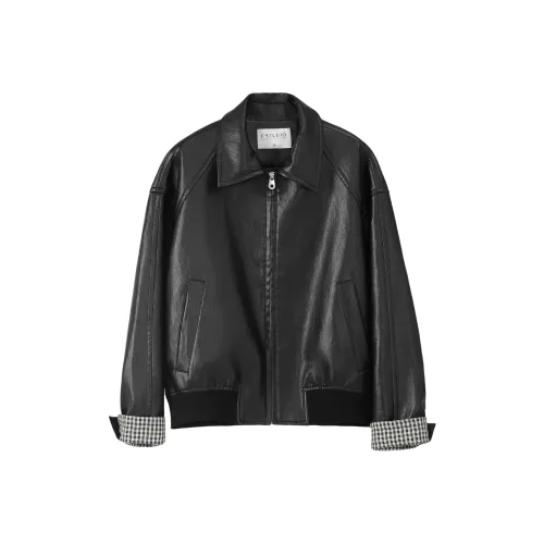 Fstudio Коммутирование Кожа Куртка Женская