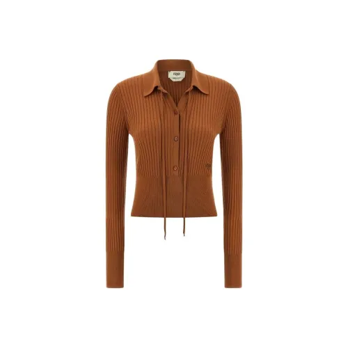 FENDI Коричневые Женские Свитера