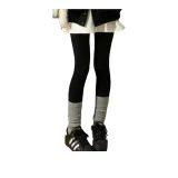 Черные носки с рисунком "вертикальные полосы", хлопок, с рисунком "стопы"