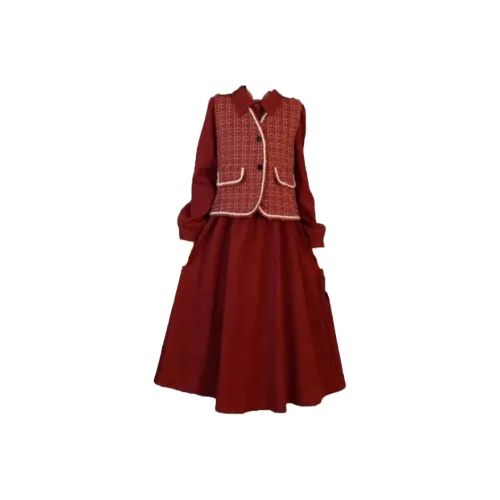 COVT Пальто+Платье Женские Комплекты с Юбкой