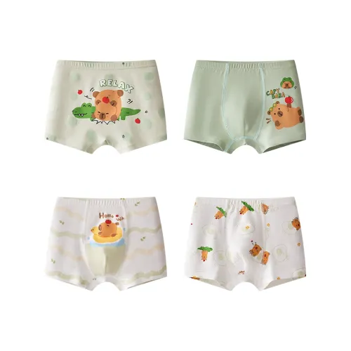 MIIOW 4 пачки Полосы + Горох + Зеленый + Белый Kids нижнее белье